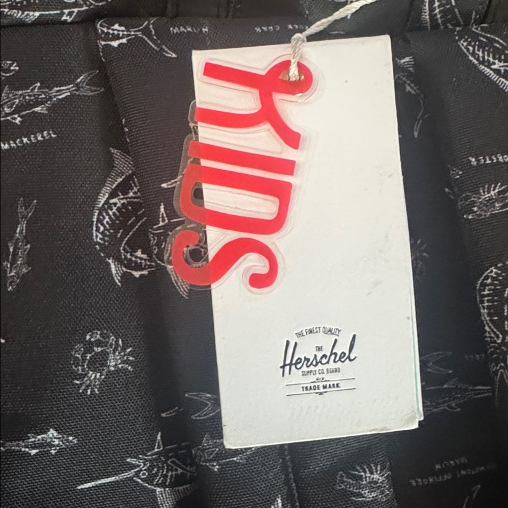 Herschel Supply Company Black Backpack with Swordfish Sailfish Graphic Design - Picture 6 of 8